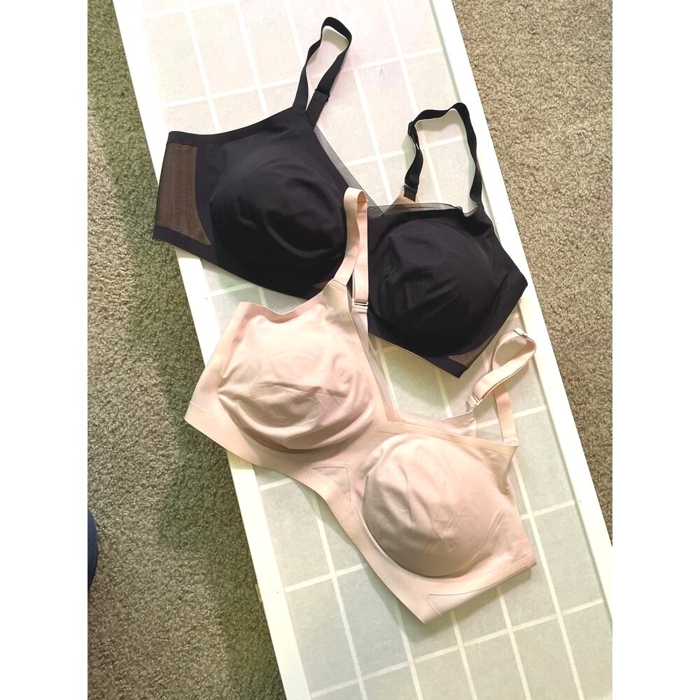 Honeylove Crossover 2 Bra Bundle 3X Wireless Black Blush Plus Size Smoothing